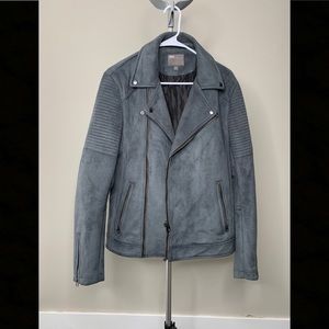 Faux suede biker jacket